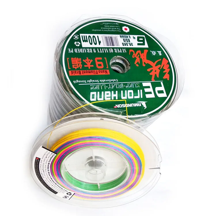 

Amundson Iron PE Line 5-Color 9 Series Dyneema 100-1200 M lian pan Fishing Line Fishing Lure