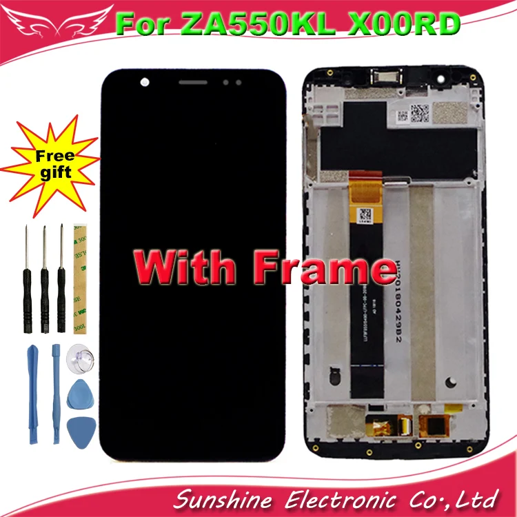 

Sunshine For Asus Zenfone Live L1 LCD ZA550KL X00RD LCD Display Touch Screen Sensor Assembly Replacement Digitizer with Frame