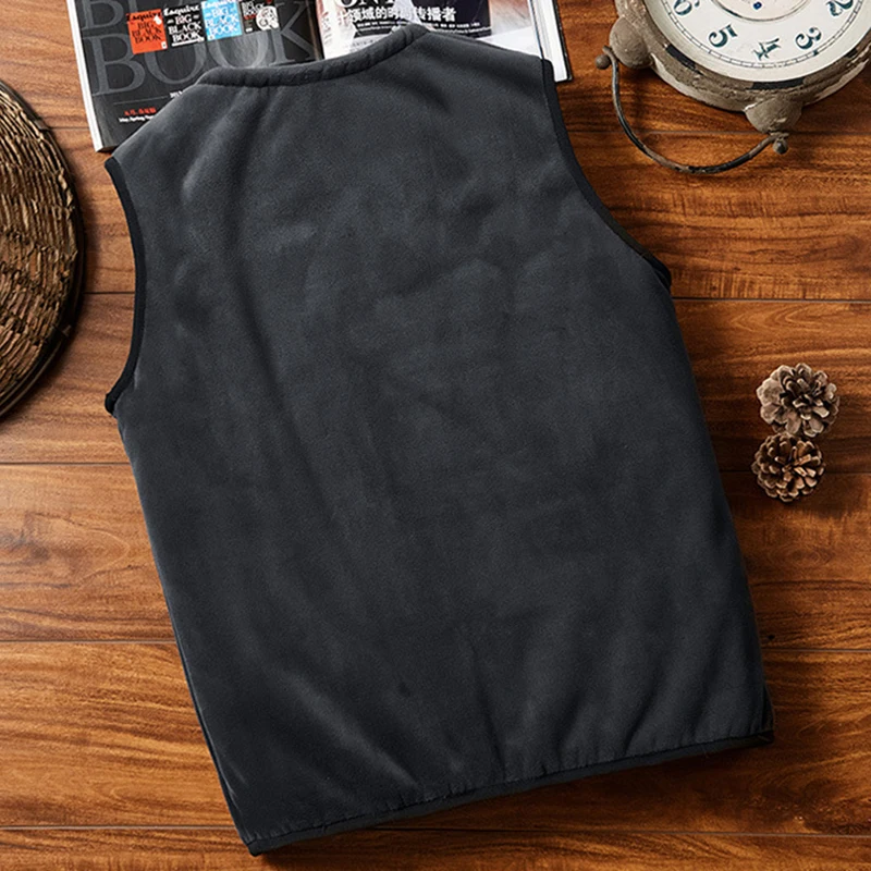 Мужское пальто Slim Fit без рукавов карман на молнии размера плюс зимние теплые толстые V образным вырезом уличные жилеты Жилеты повседневные