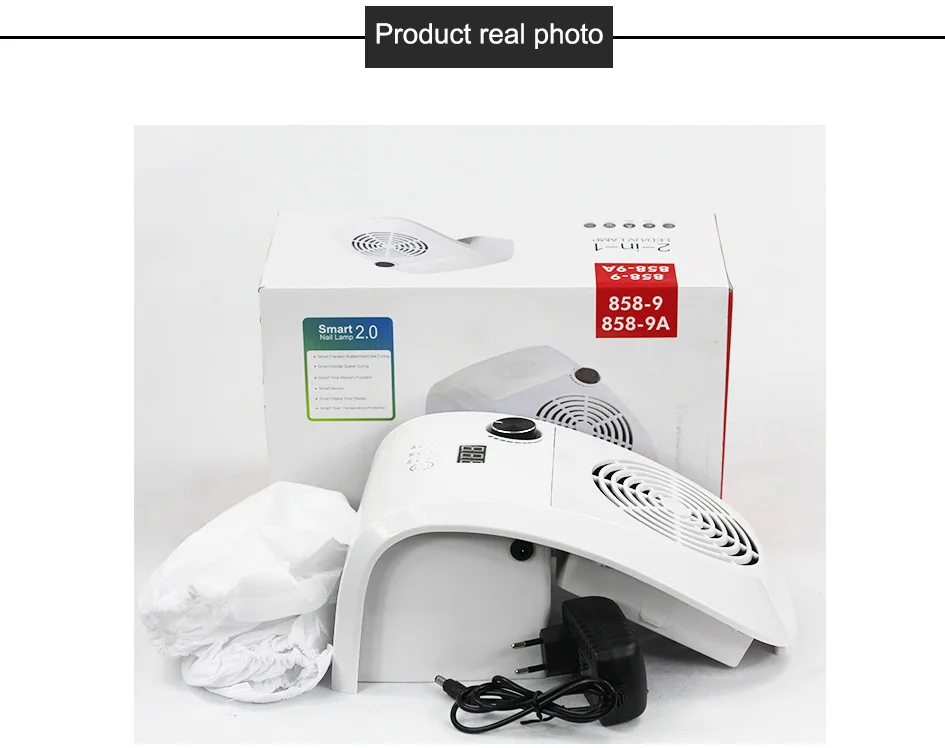 Conduziu a Lâmpada do Unha com Unha Aspirador de pó Coletor de Poeira do Unha 2 em 1 Unha Polonês Secador 80 w Manicure Ferramenta uv Gel 16 do prego com prego aspirador de pó