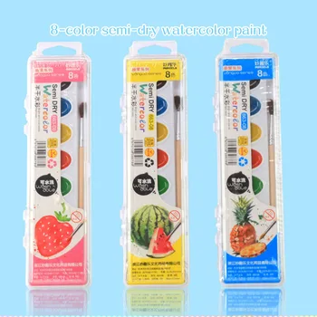 

Solid Watercolor Paint Set Washable Semi-dry Watercolor Children's Non-toxic Graffiti Painting Gouache Pigment 8 Colors