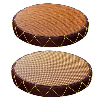

NEW Straw Floor Cushion Japanese Style Handcratfed Round Wicker Mat Yoga Flat Meditation Cushion Pillow Pouf