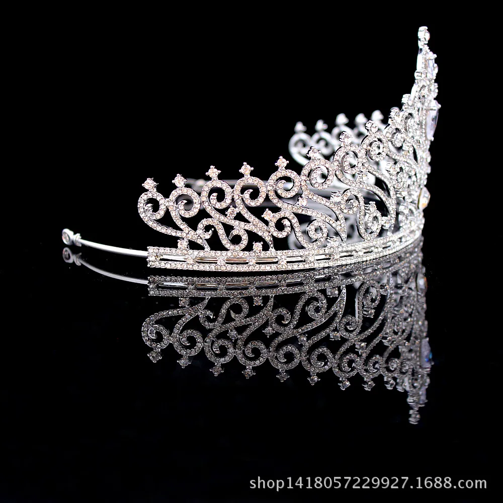 Европейский стиль невесты Циркон Корона невесты большой размер корона искусственный бриллиант головной убор принцессы корона свадебный орнамент для одежды