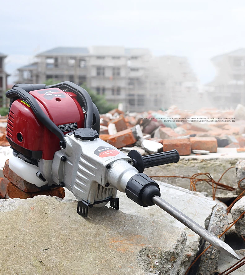 Four-stroke Gasoline Driller Impact Drill Concrete Rock Electric Hammer Broken Stone Petrol Pickaxe Dual-use Rock Drilling Tools 5