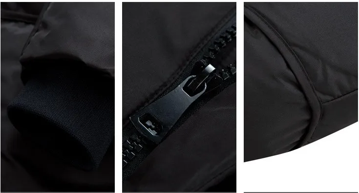 Black Gray Long Winter Down Jacket Men Thick Warm Hooded Loose Solid Outerwear Fashion Windproof Overcoat Mens Clothes YT50206