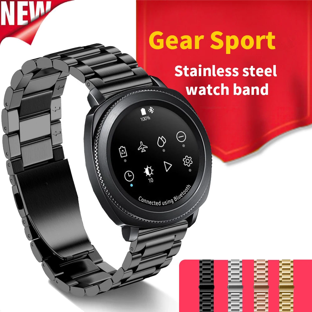 Новый стиль трехзвеньевой стальной ремешок для часов Samsung Gear Sport металлический из