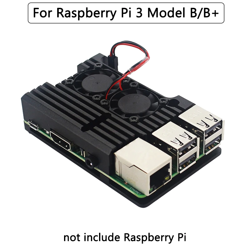 Raspberry Pi 4 Модель B двойные вентиляторы ЧПУ Алюминиевый сплав чехол металлический 4 цвета Броня корпус с радиаторами для Raspberry Pi 4B/3B+/3B - Цвет: for 3B plus and 3B