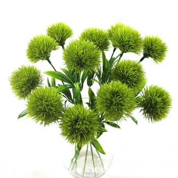 

10 Pieces / Lot Dandelion Flowers 25cm plastic fake Artificial Flowers For Home party Wedding green real touch Decor Flower Gift