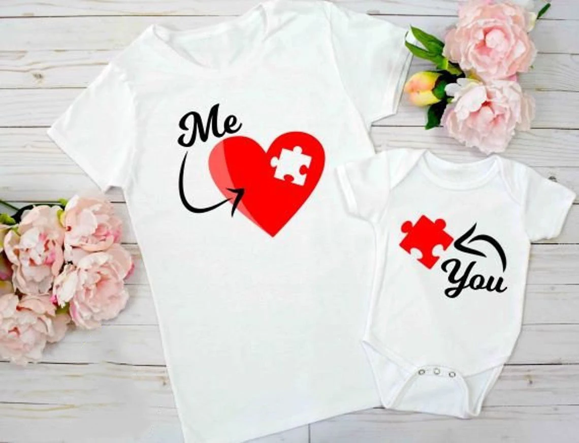 Big Sale Shirt Matching-Set Baby Mommy Daughter Son Me And Heart Cute Tee Valentine's-Day-Tee KjwneaxKmB6