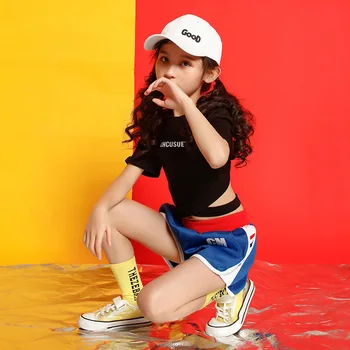 

2020 new Children Sir Dance Show Clothing Girl Hiphop Suit Child Aerobics Performance clothing
