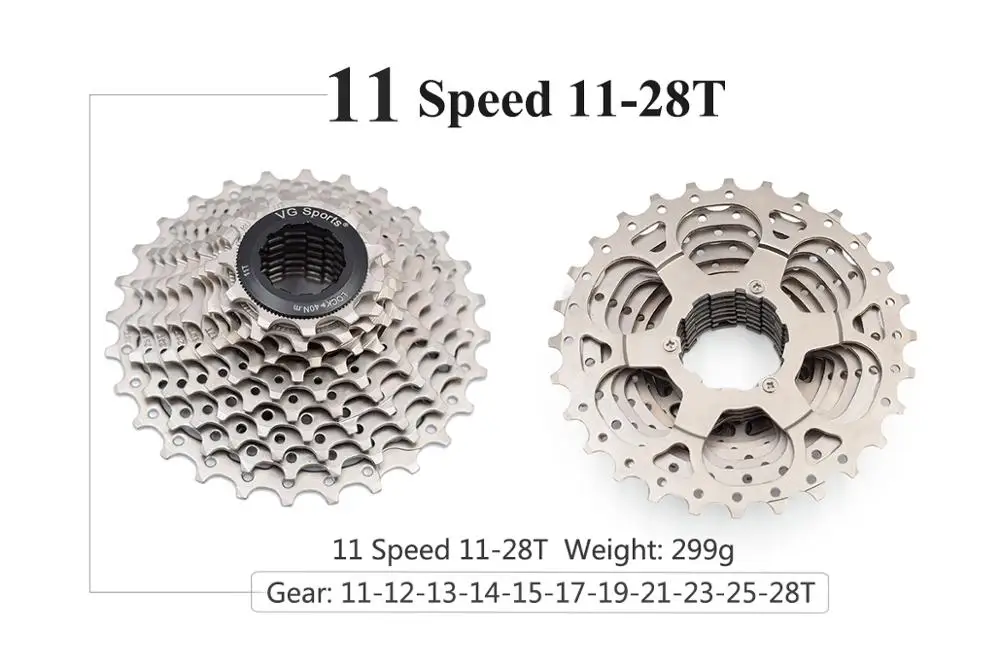 8s 9s 10s 11s кассета 11-25T 26T 28T 32T 36T Запчасти для велосипеда свободного хода 8 9 10 11 скоростной маховик Звездочка для шоссейного велосипеда - Цвет: 11S 11-28T G