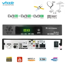 Vmade DVB-T2 S2 DVB-C 3 in 1 Combo HD Digital Terrestrial Satellite Receiver MPEG-2/4 Support AC3 Cccam Youtube Biss IPTV TV Box