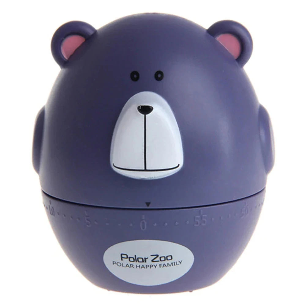 Purple bear Креативный милый мультяшный таймер для животных, кухонный таймер для приготовления пищи, механическая сигнализация, часы с обратным отсчетом, кухонные аксессуары, Прямая поставка - Цвет: Purple bear