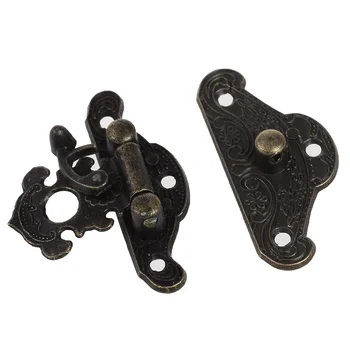 

4 x old antique wooden box box lock latch set bronze 1.5 "length