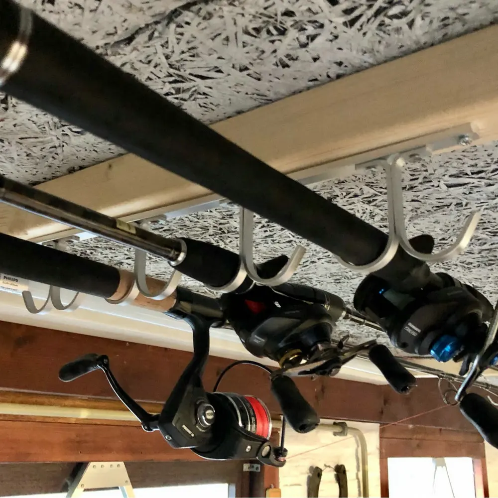 Aluminum Alloy Fishing Rod Ceiling Rack  Garage Ceiling Storage Rack - Fishing  Rod - Aliexpress