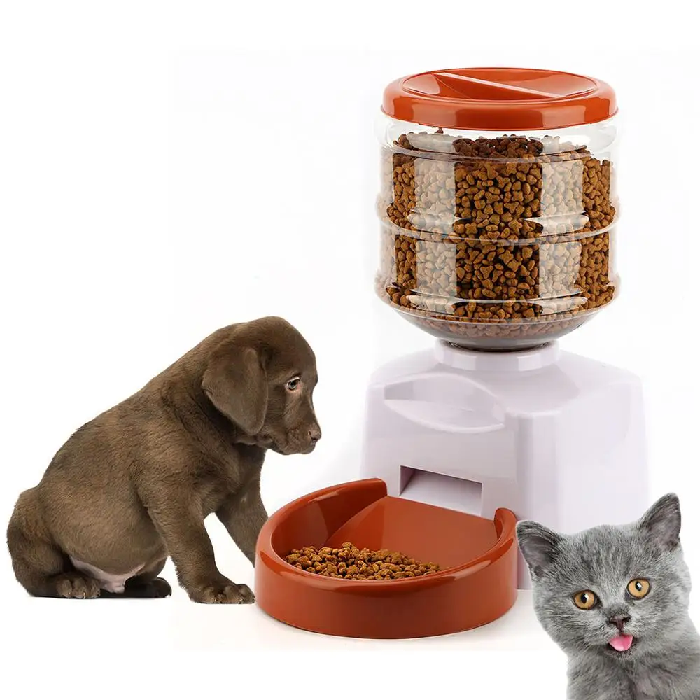 

5.5L Programmed Automatic Pet Feeder Voice Message Recording and LCD Display Screen Large Smart Dogs Cats Food Bowl Dispenser