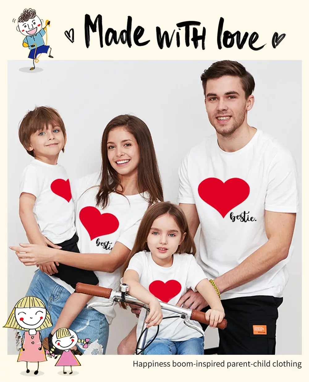 Футболка с надписью «Love heart» Семейные комплекты для мамы, папы и меня, сына и дочки наряд для мамы, папы, мальчика и девочки милый Принт nmd
