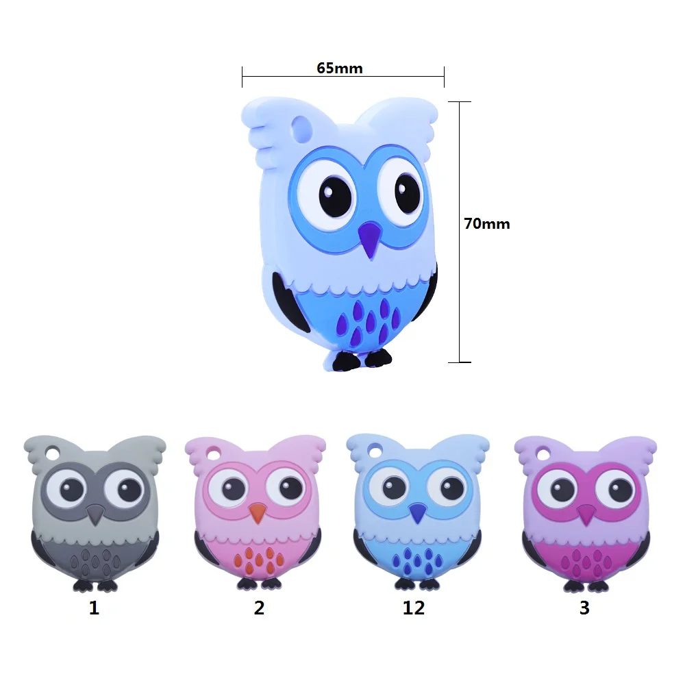 Baby Teething Items BOBO.BOX 1PC Silicone Teethers Food Grade Baby Tiny Rod DIY Teething Necklace Beads Owl Fox Penguin Flamingo Cartoon Animals Toy Baby Teething Items