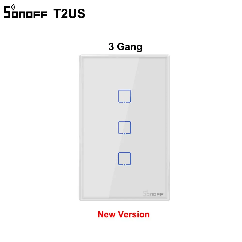 Sonoff T1 США умный Wifi настенный светильник переключатель 1 2 3 Банды сенсорный/WiFi/315 RF/APP пульт дистанционного управления умный дом настенный сенсорный переключатель работает с Alexa - Комплект: New Version T2 US 3C