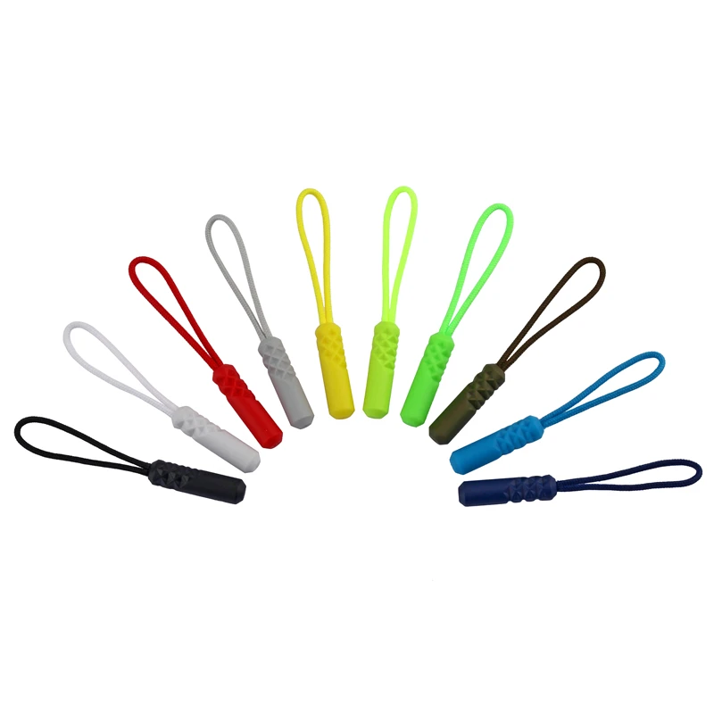 100 Pieces Pvc Zipper Pull Cord High Quality Cylinder Zipper Rope Pull