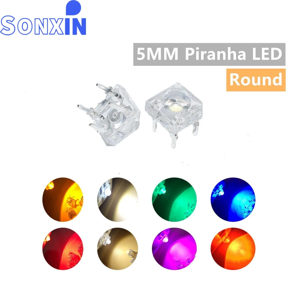 20pcs F5 5mm Piranha LED White RED Orange RGB Pink Bule Green Yellow Amber Clear Diode Light Emitting Diodes 4-pins | Инструменты