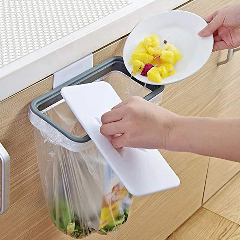 Plastic Door-back Garbage Trash Bag Bracket Rack Hanging Holder Kitchen Shelf Hanging Garbage Bag Holder Kitchen Cupboard Trash trash rack holder garbage rack