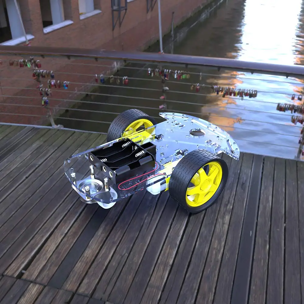 2WD Smart Robot Car Kit/Speed encoder Battery Box Arduino 2 motor 1:48 NEW 