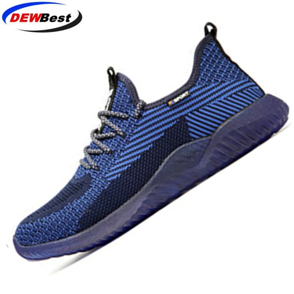 shoes DEWBEST 2019Flyknit дышащий стальной носок Кепка Рабочая защитная обувь уличная Мужская противоскользящая дезодорант стальная проколная конструкция - Цвет: shoes
