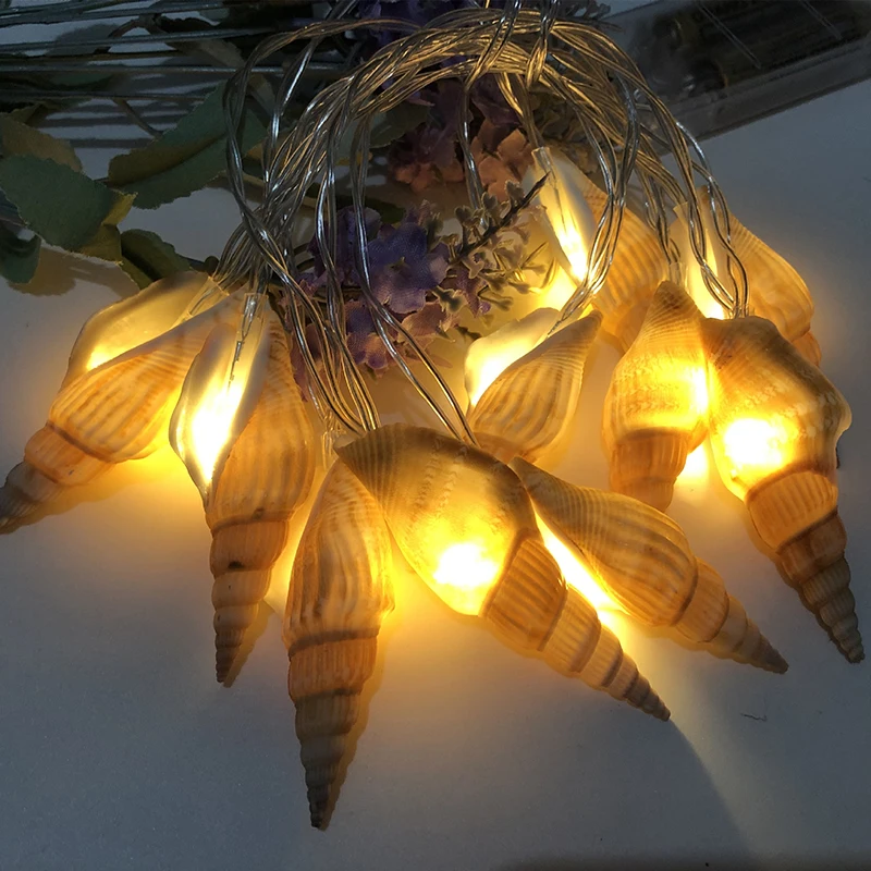 Real Conch 10 LED Fairy Lights USB Powered For Indoor Decor 1.5m/5ft Warm White 