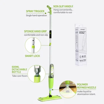 

Household Water Spray Mop Lazy Flat Mop Wooden Floor Mop Floor Cleaning Mop Cleaning Tool For Home Water Spray Mop Lazy Flat Mop