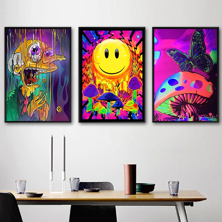 Абстрактная психоделическая кислота шелковая Живопись Lsd настенные картины для