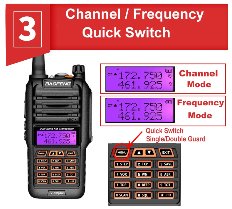 Baofeng UV 9R Plus Long Range Ham CB Radio Walkie Talkie - Super Plus V2 - 160 Channels
