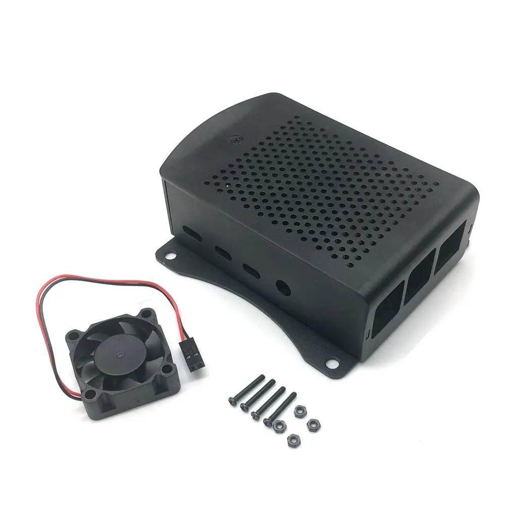 Для Raspberry Pi 4B алюминиевый корпус черный металлический корпус коробка с вентилятором черный корпус для RPI 4 Модель B RPI 4B чехол