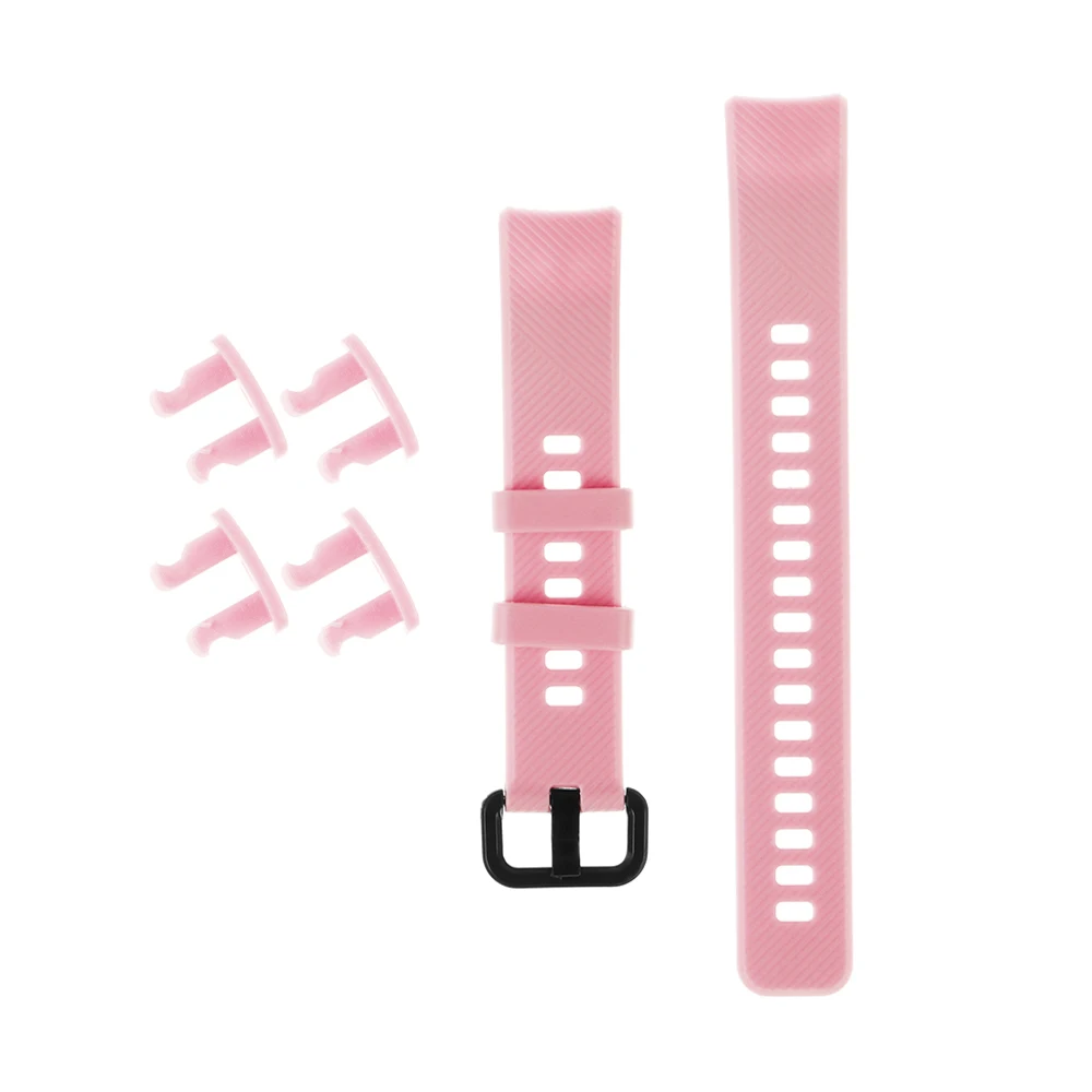pink Sport silicone watch band For Huawei Honor Band 5 4 smart watch wristband Replacement Original soft fashion strap Bracelet band - Цвет ремешка: pink