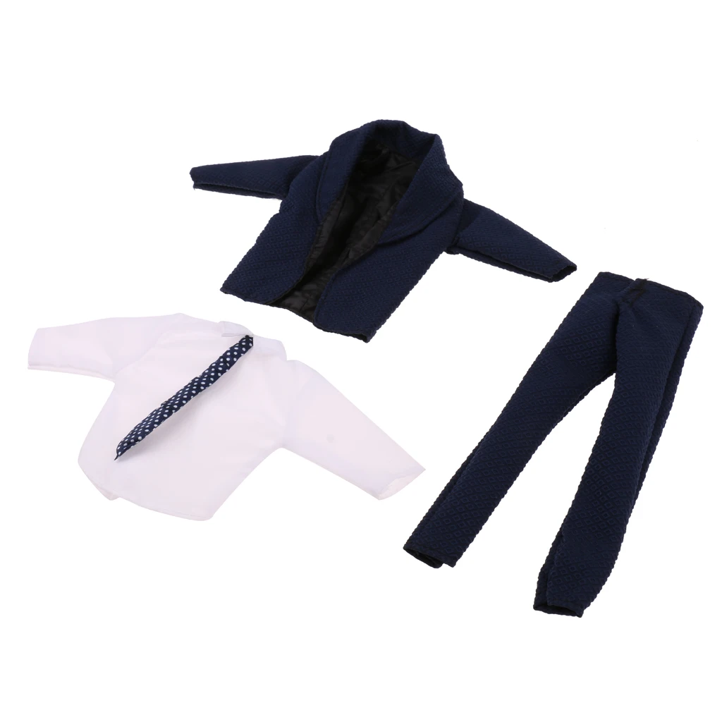 3Pcs Modern Doll Clothes Suit Coll Doll Business Suit for  Ken Doll Coat & Shirt & Pant Dark Blue