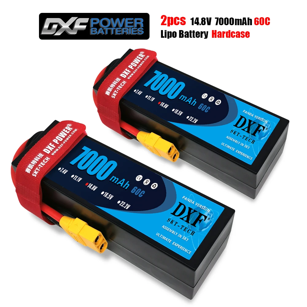 2PCS DXF lipo battery 14.8v 7000mAh 60C Max 120C hardcase For Helicopter Car Boat servo motor F450 XO-1 Bixler Scx10 | Игрушки и хобби