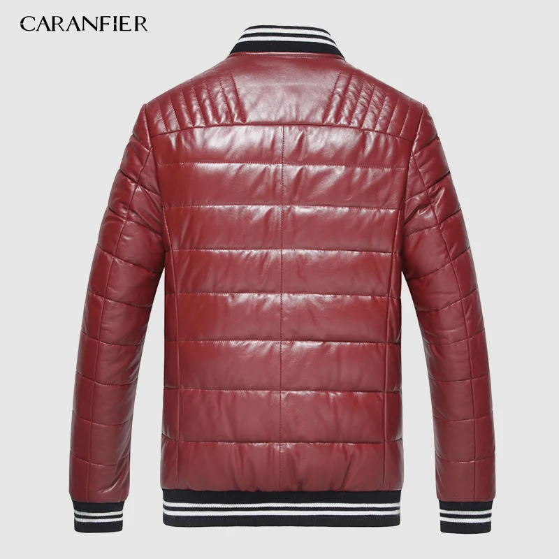 CARANFIER мужской пуховик из натуральной кожи зимняя верхняя одежда