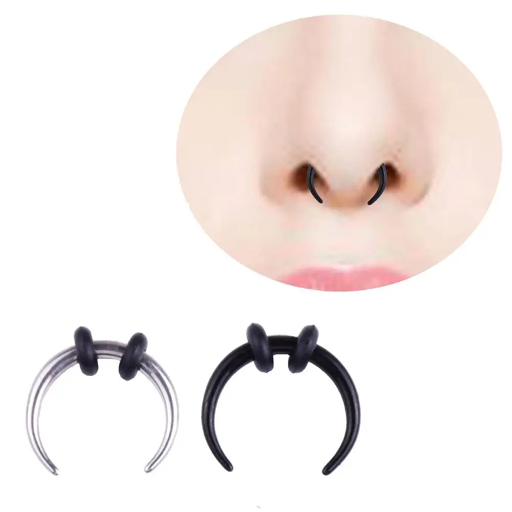 Gsdviyh36 Body Piercing Jewelry,Unisex C Shape Septum Buffalo Taper Expander Piercing Nose Ring Stud Jewelry Perfect a Jewelry Gift Nose Ear Lip Belly Button Decor 