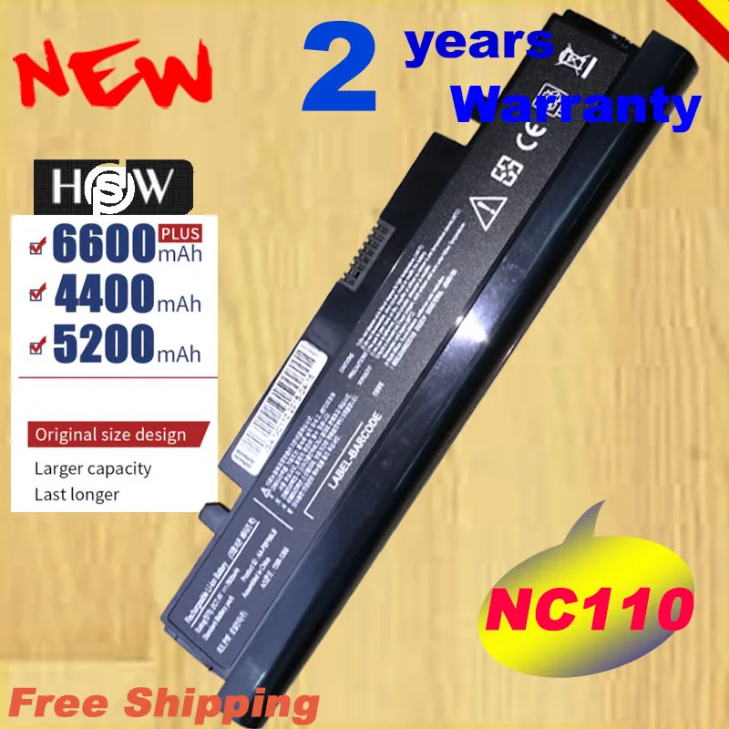 

HSW New 6CELLS laptop battery For samsung NC110 NP-NC110 NT-NC110 NC111 NC210 NC208 NC215 NC215S NP-NC210 FastT shipping
