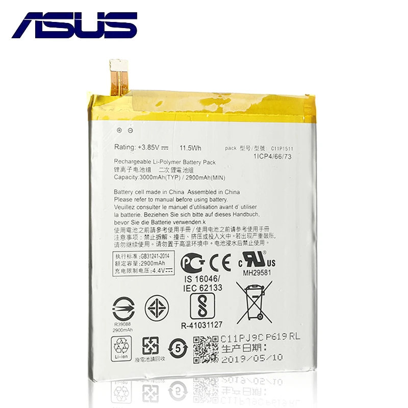 ASUS высокой емкости C11P1511 Аккумулятор для ASUS Zenfone3 Ze552kl Z012da Z012de 2900mAh Прямая линия