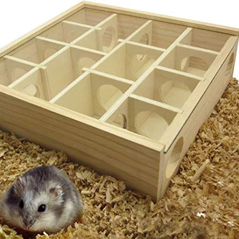 

New Hot Pet Hamster Wooden Mazes Tunnel Gerbil Rat Mouse Mice Small Animal Play Toys USJ99