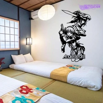 

Angel Beats Wall Decal Tachibana Kanade Nakamura Yuri Vinyl Wall Stickers Decal Decor Home Decoration Anime Car Sticker