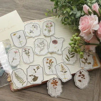 

43pcs TAG Plant Specimen Design Paper Sticker As Scrapbooking DIY Gift Packing Label Decoration Party Decoration