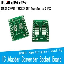 Adaptateur de Module de carte de convertisseur de prise, transfert vers DIP20 IC, plaque 0.65mm 1.27mm, 10 pièces/lot SOP20 SSOP20