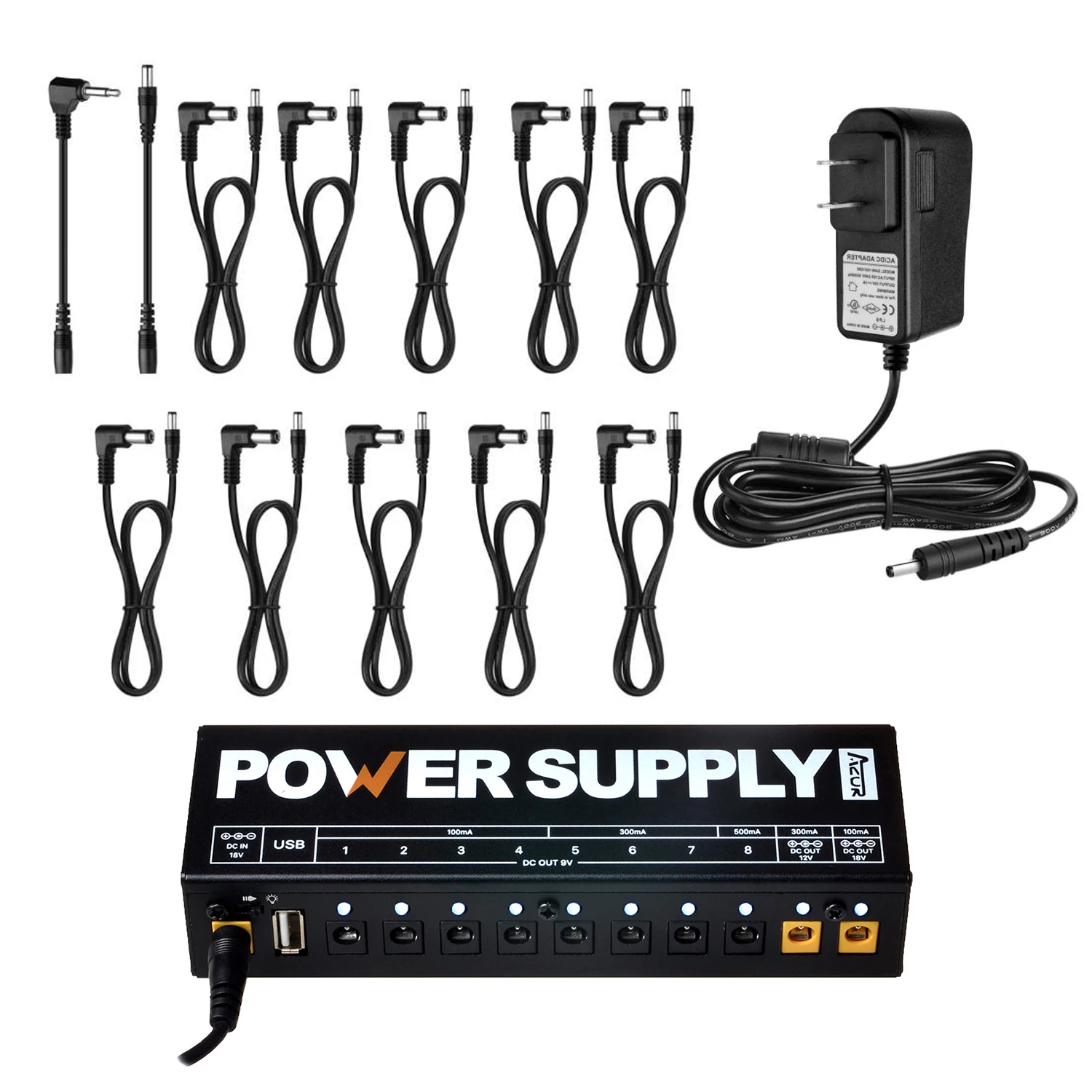 US Plug CP-04 педаль для гитары, педаль для эффекта мощности, высокочастотная, несколько выходов, защита напряжения, педаль для гитары - Цвет: US Plug