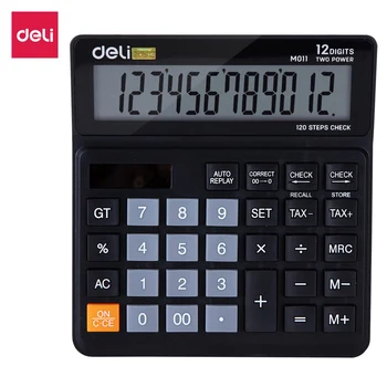 

DELI EM01120 Calculator 12 digits 120 steps check correct function dual power auto off large screen desktop office calculators