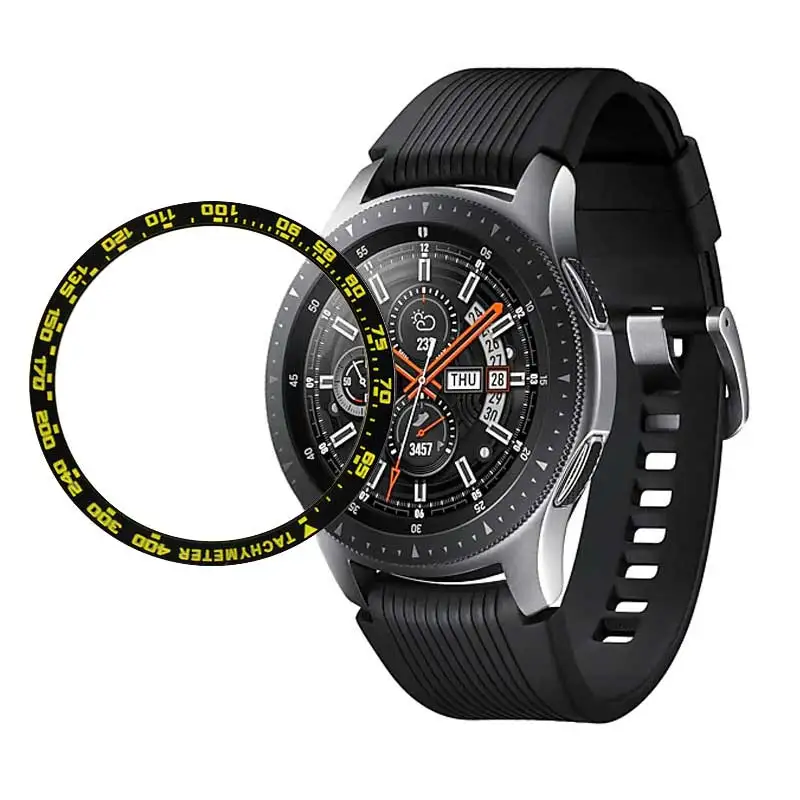 Металлическая крышка для samsung Galaxy Watch 46 мм/42 мм чехол gear S3 Frontier/классический спортивный клейкий чехол ремешок аксессуары 46/42 3 - Цвет ремешка: blakc yellow speed 4