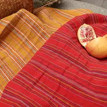 Натуральный чистый лен лоскутное пряжа окрашенная в полоску ткань высокого класса Женская одежда, халаты, платья tissu