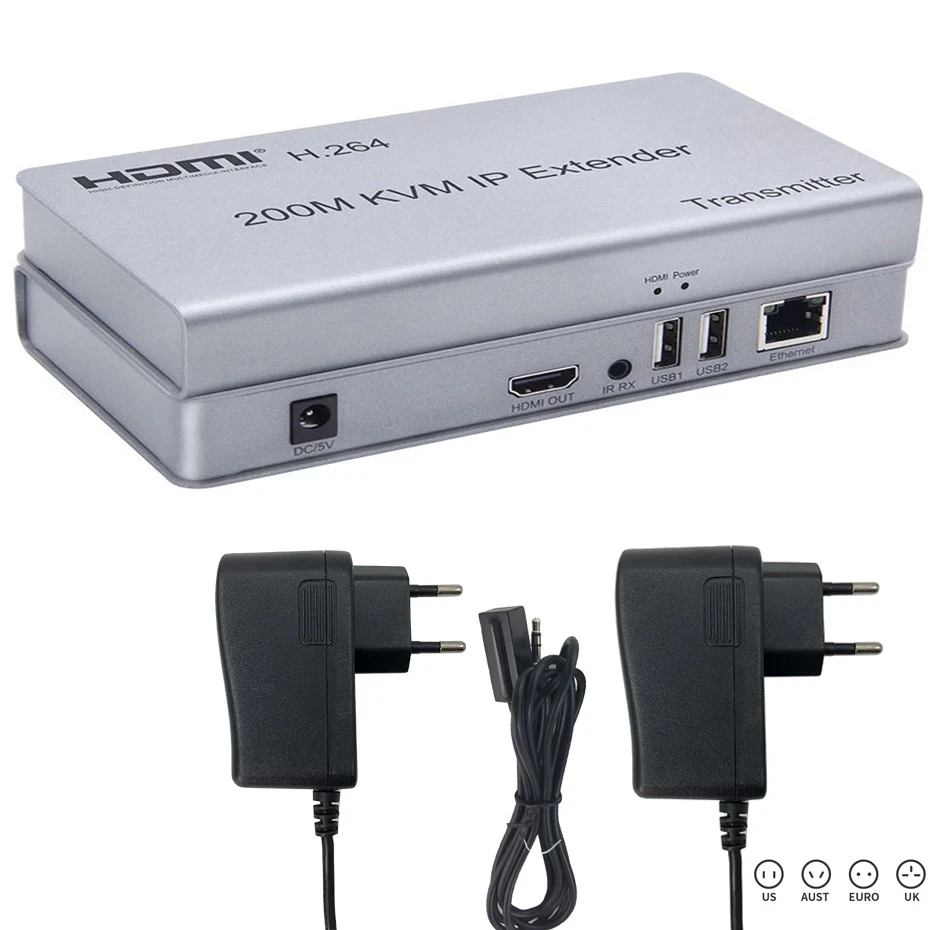 Cabo de Rede Extensor de 200m sobre ip Usb para Teclado de Mouse Cabo Extensor Hdmi Cat5e Cat 6 Over Utp - Stp Suporte Kvm Rj45 - Image 6