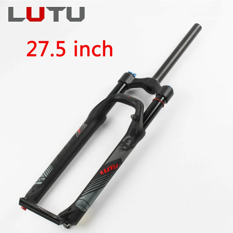 Black-27.5 Luţu 26/27. 5/29 MTB пневматическая подвеска вилка прямая трубка Ручная Блокировка дисковый тормоз Путешествия 100 мм горный велосипед вилка - Цвет: Black-27.5